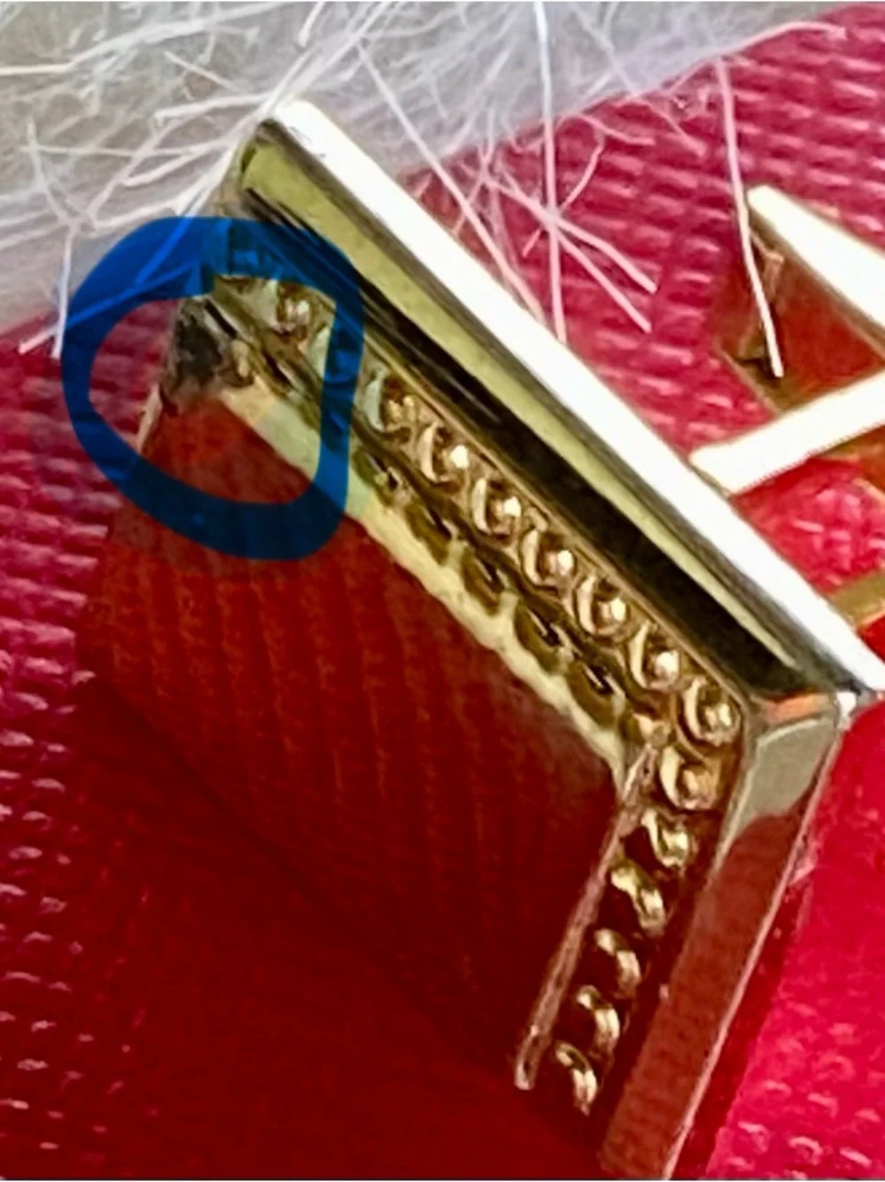 Gold Rectangular Beaded Cufflinks - Men Accessories